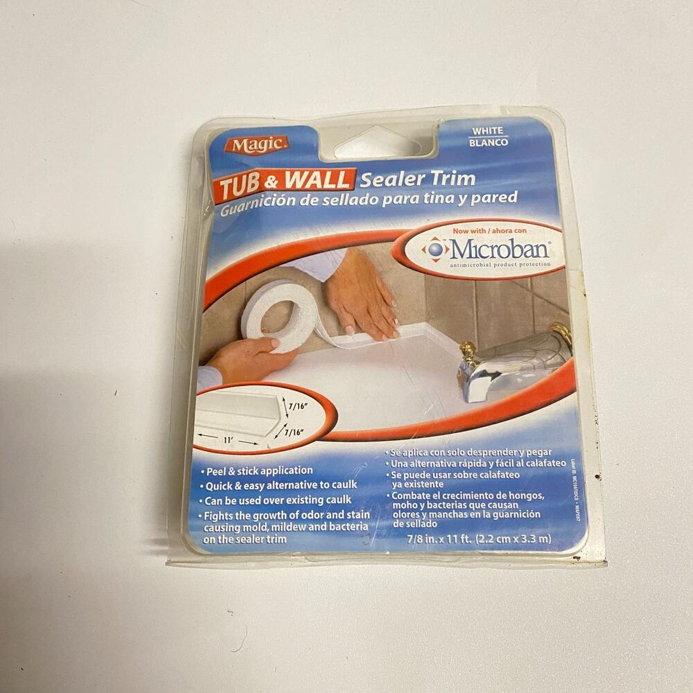 Magic Tub & Wall 5 ft. White Peel & Stick Sealer Trim w Microban 070048133152